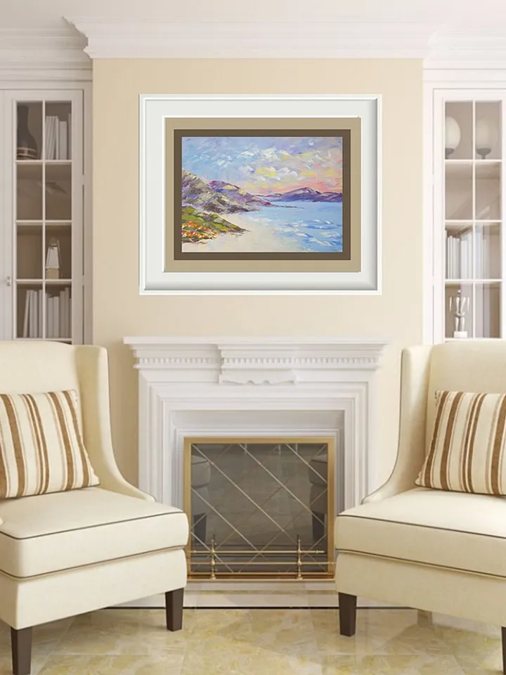 Beach Painting Seascape Original Art Landscape Wall Art Impasto Oil Painting