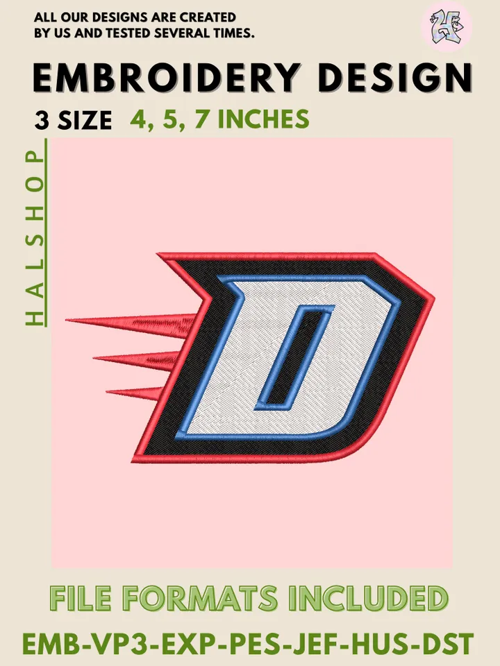 DePaul Blue Demons Embroidery Design – Fierce NCAA College Team Machine Embroidery File 🔥🎓
