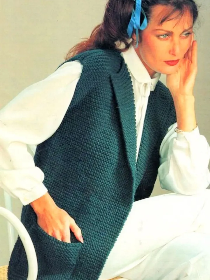 Waistcoat knitting patterns, easy vest knitting pattern, instant download