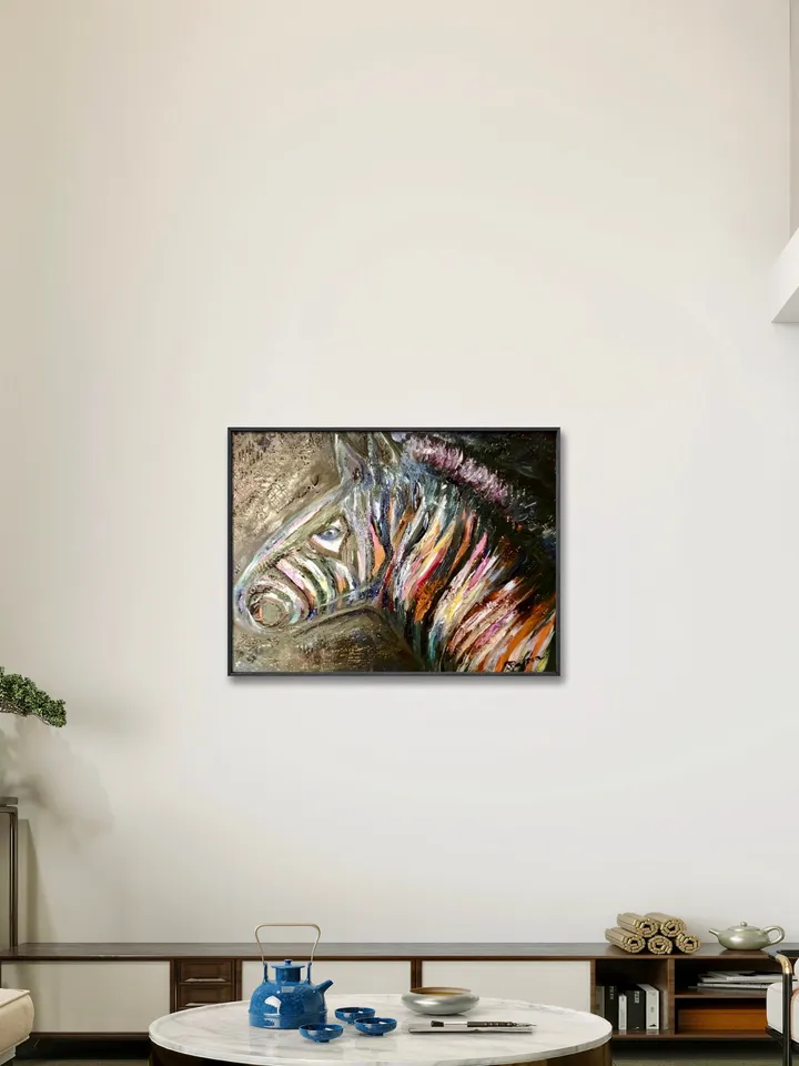 Funny colourful zebra,original oil painting on canvas,funny animals painting kid s room decoration colorful zebra painting,nursery room art.
