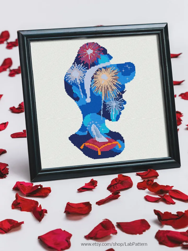 Cinderella silhouette Cross stitch pattern | Embroidery Pattern | Instant Download | Embroidery Designs