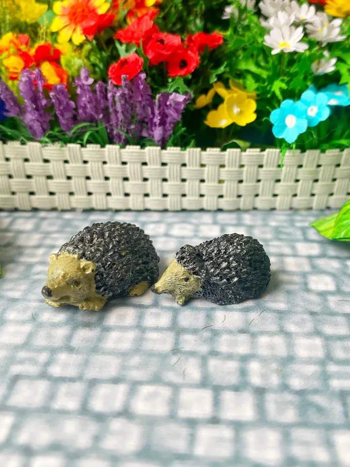 Hedgehogs for the puppet garden. Doll miniature 1:12. Toy for a doll.Accessories for a dollhouse.