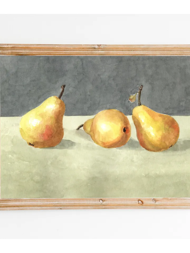 Pear Painting,Vintage Still Life, Farmhouse Kitchen, Vintage Art Print,Minimalist Poster, Art For Kitchen, Fruit Painting,Abstract Art Print
