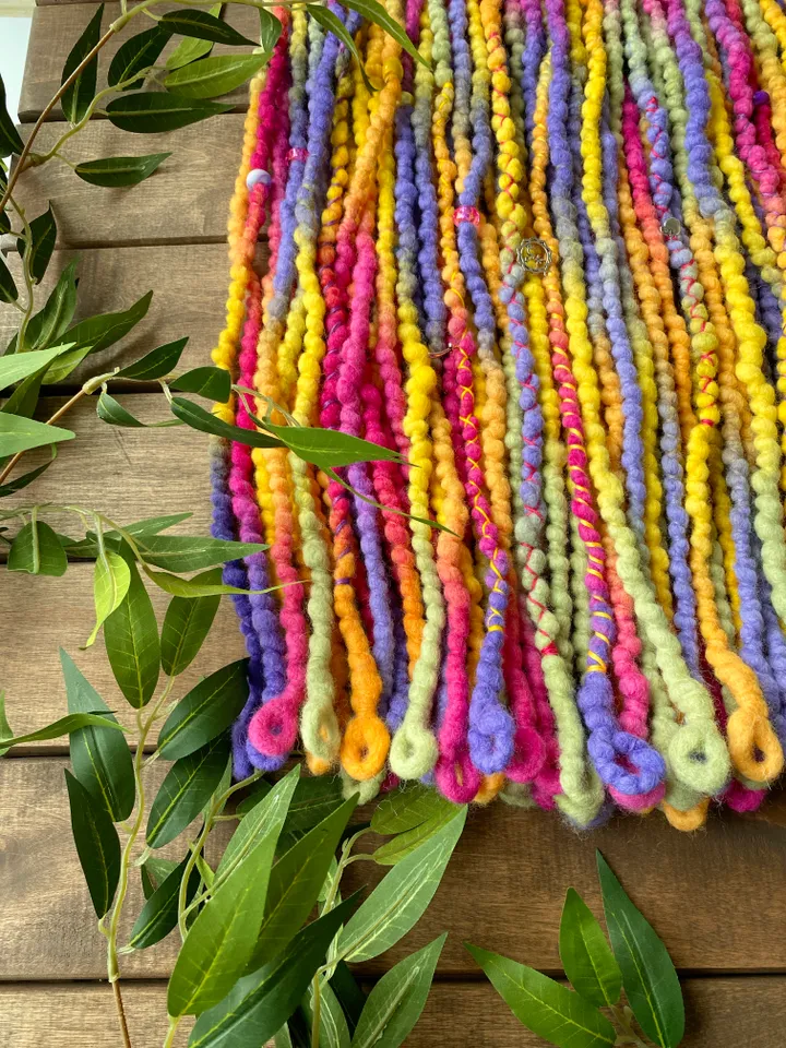 Rainbow Wool Se Dreads Ready to Ship