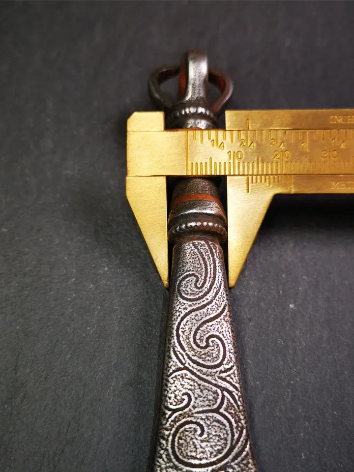 Gandhanra Tibetan Buddhist Ritual Implement ,Fire Vajra Sword of Manjushri,Made of Cold Iron inlaid with Copper