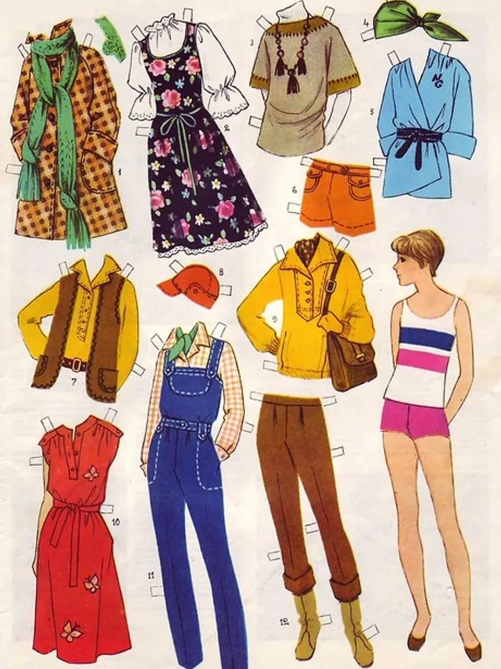 Paper Doll 1970s Digital Download PDF