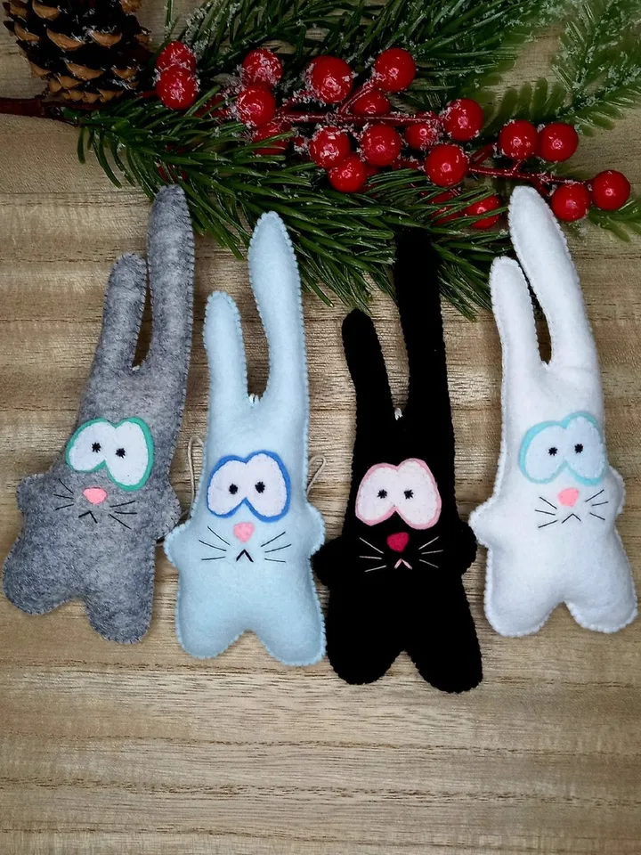 Christmas Bunny Bunny Wild Felt Bunny Easter Decoration Fancy Bunny Children's Christmas Gift Baby Soft Easter Bunny