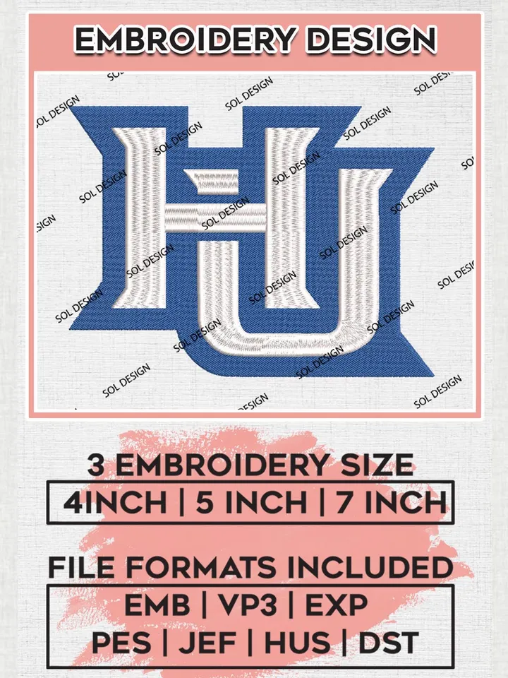 NCAA HU Pirates Team Logo Machine Embroidery Design, NCAA Hampton Pirates Team Design Design files, NCAA Team Embroidery Designs, NCAA Machine Embroidery Designs, Digital Download