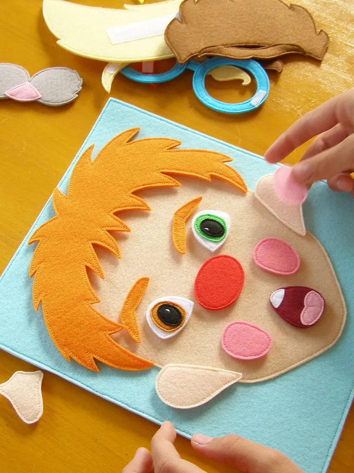 Make a face toy, Emotions play mat, personalized gift