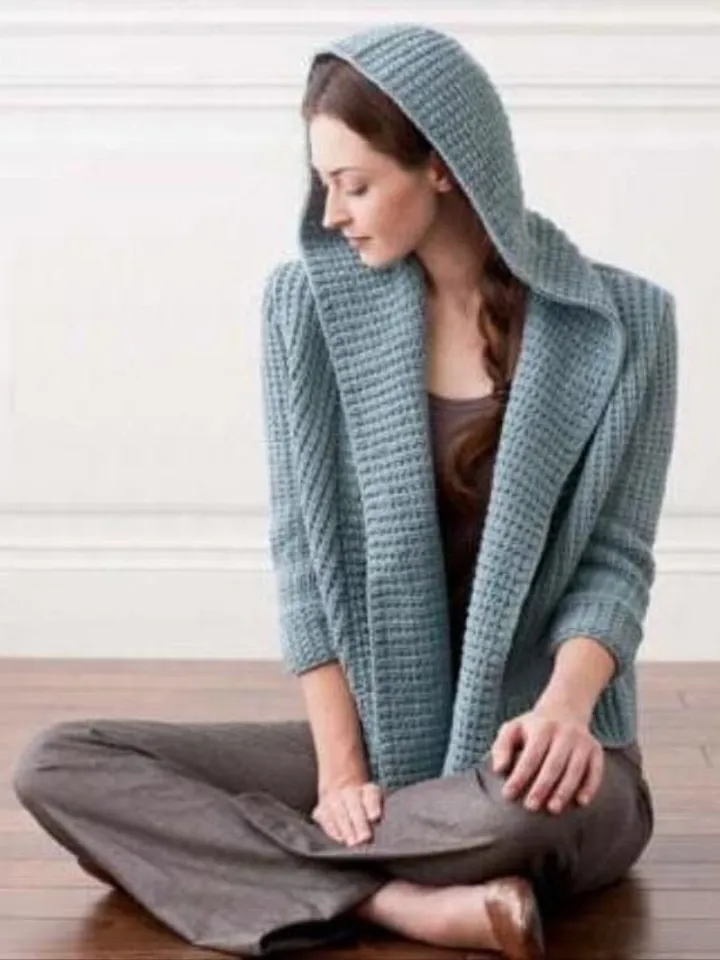 Cardigan knitting pattern , women ladies cardigan knitted cardigan with hood instant download