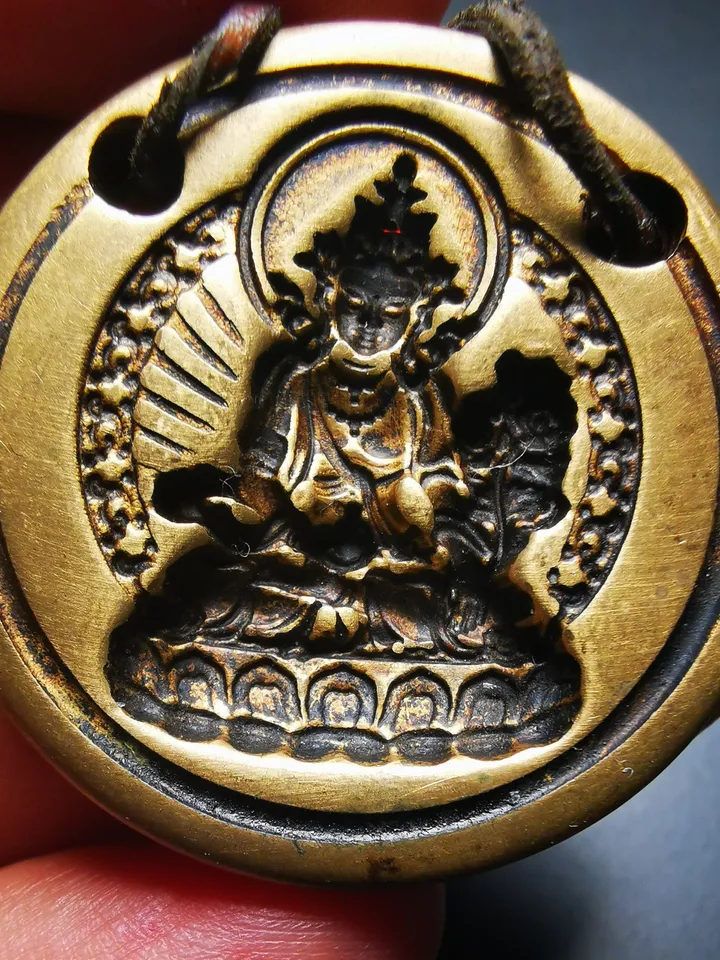 Gandhanra Old Tibetan Buddha Statue Tsa Tsa Mold Amulet,White Tara,Copper Mould For Making Clay Buddha Statue, DIY Tsha Tsha Statue,Pendant