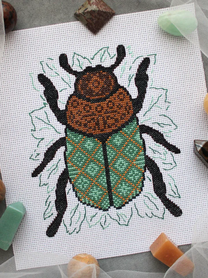 Cross stitch pattern Beetle, cross stitch pattern PDF