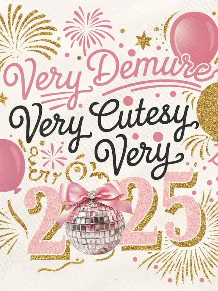 Very Demure Happy New Year 2025 Png, Very Demure New Years png, Demure 2025 Png, Gift For Demure Girls Women, Very Demure Very Cutesy 2025