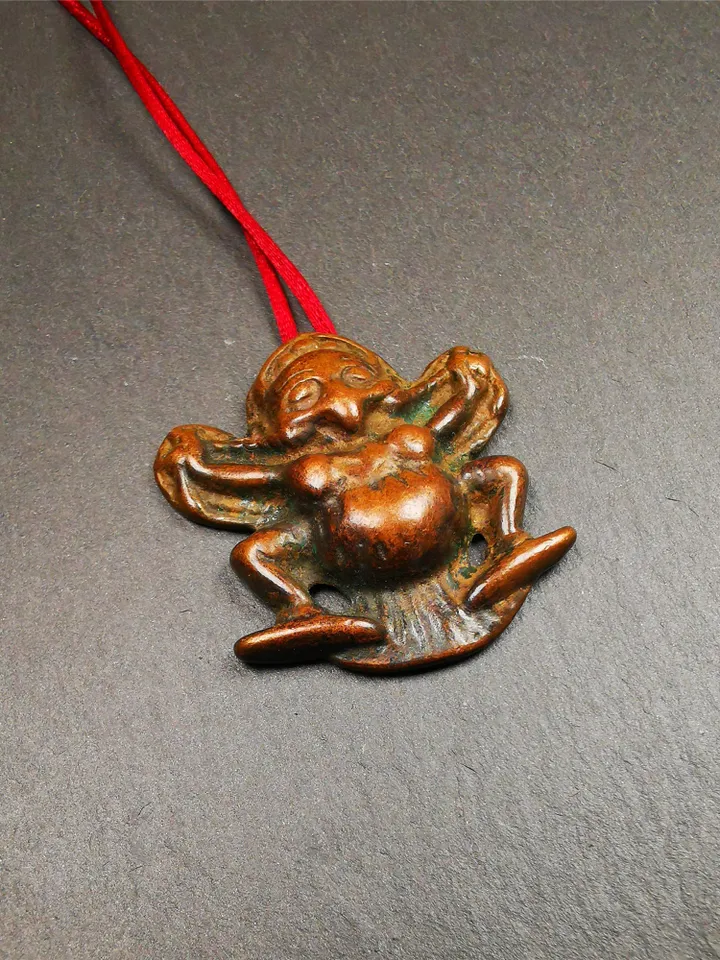 Gandhanra Antique Tibetan Buddhist Amulet Pendant - Garuda - The Golden-Winged Bird, Crafted from Red Copper,1.65"