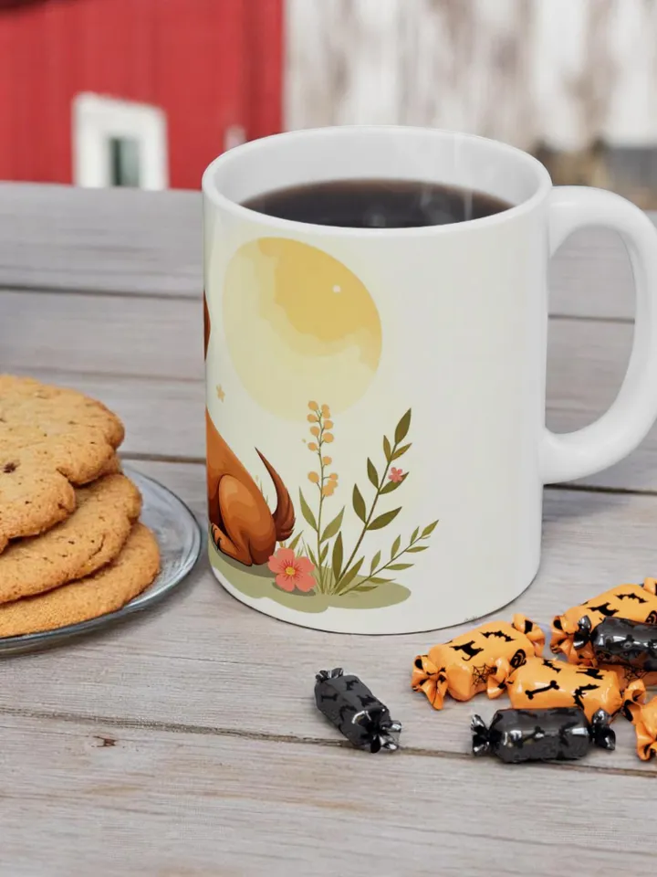 Dachshund Ceramic Mug, Cute Dachshund Design, Dog Lover Gift, Birthday Gift, Coffee Time Mug, Pet Lover Mug, Home Decor Mug, 11oz & 15oz