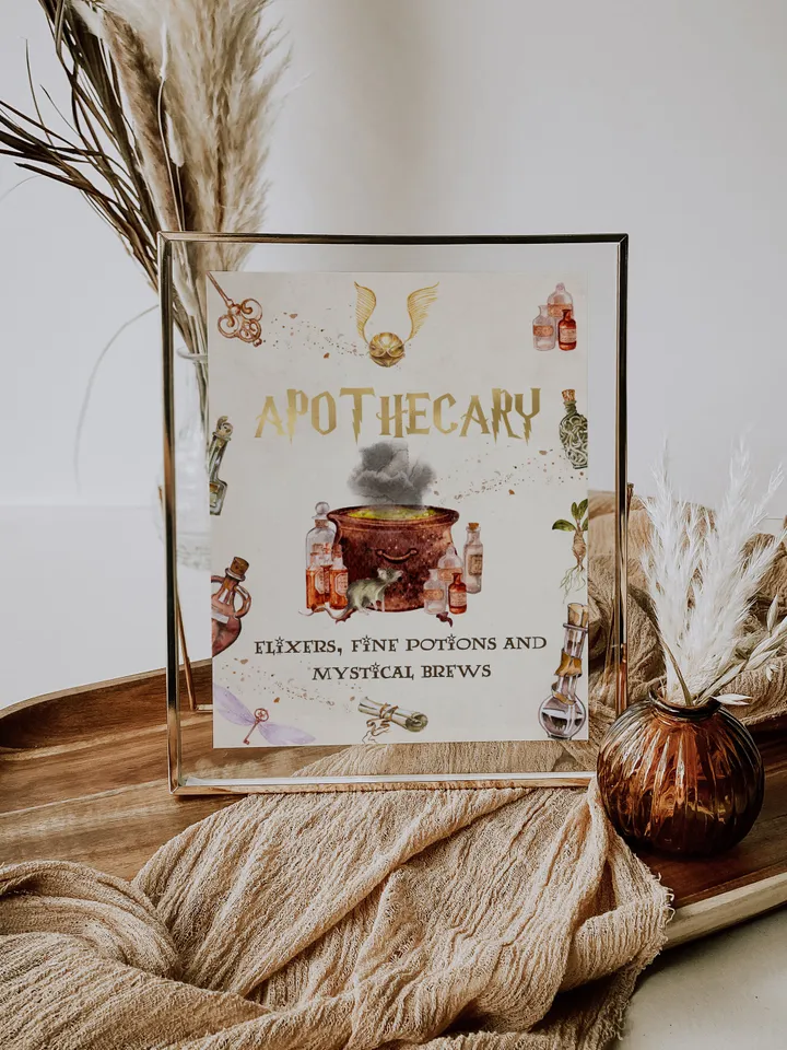 APOTHECARY; Wizard Baby Shower; Magic School Baby Shower template; Instant Download; wh1