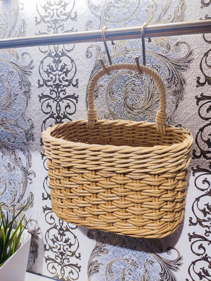 Kitchen organizer Small hanging basket Wicker storage basket