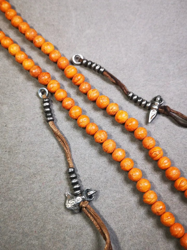 Gandhanra Handmade 5mm Tibetan Buddhist Prayer Bead Counters for 6-15mm Mala,with Kila and Kartika Pendant,Made of Cold Iron