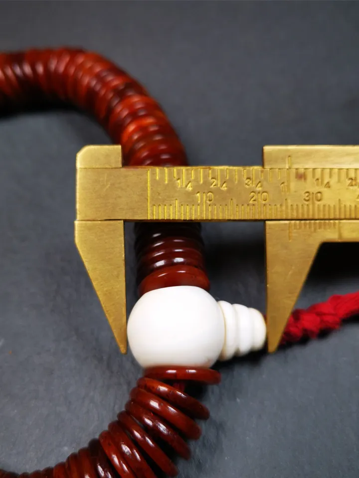 Gandhanra Original Tibetan Yak Bone Mala, Hand-carved 108  Prayer Beads,Rosary Beads,0.55&quot;