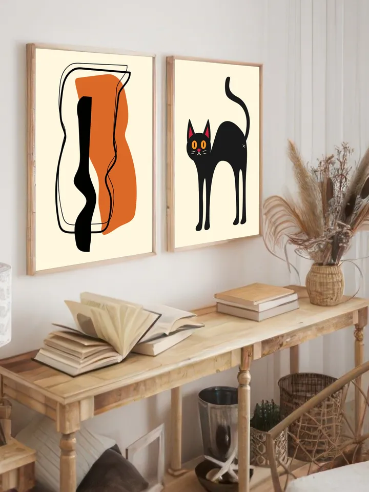 Matisse, Bauhaus, Flower Market, Abstract Line Face, Cat Wall Art, Canvas Painting, Posters And Prints, Pictures For Living Room, art print