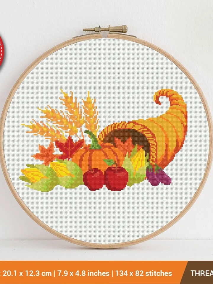 Thanksgiving Day Cross stitch pattern | Embroidery Pattern | Instant Download | Embroidery Designs