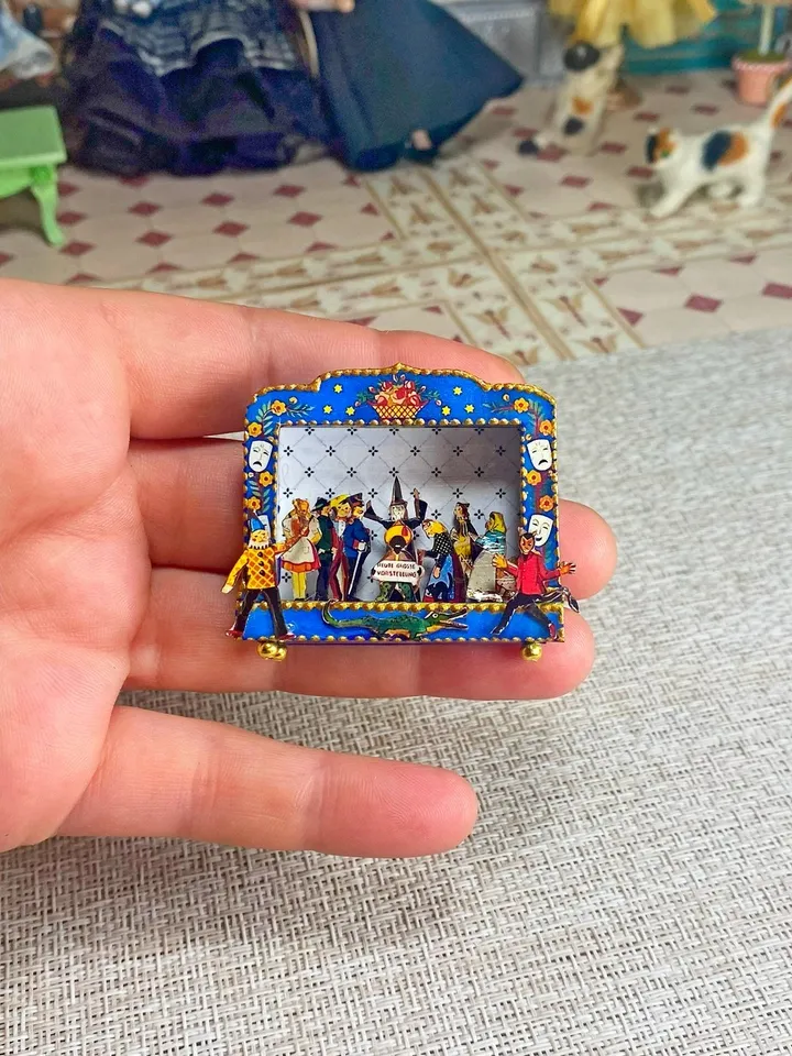 Puppet theater. 1:12. Theater for a dollhouse. Handmade.