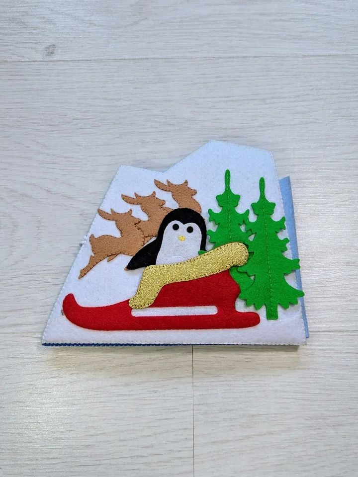 Educational felt book "The Penguin's House".