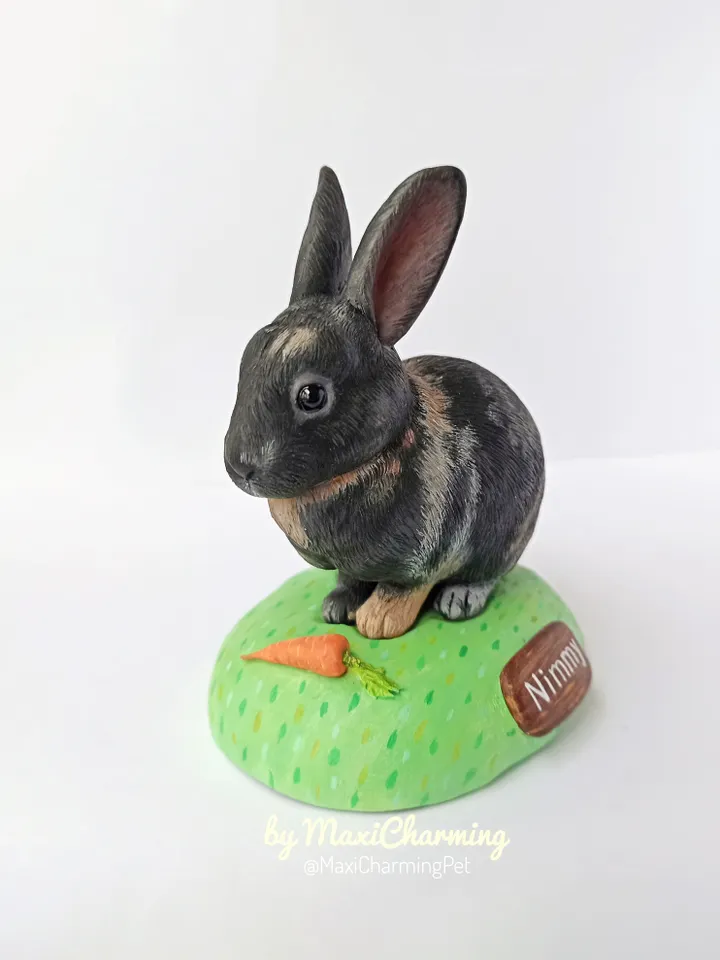 Customized rabbit memorial sculpture