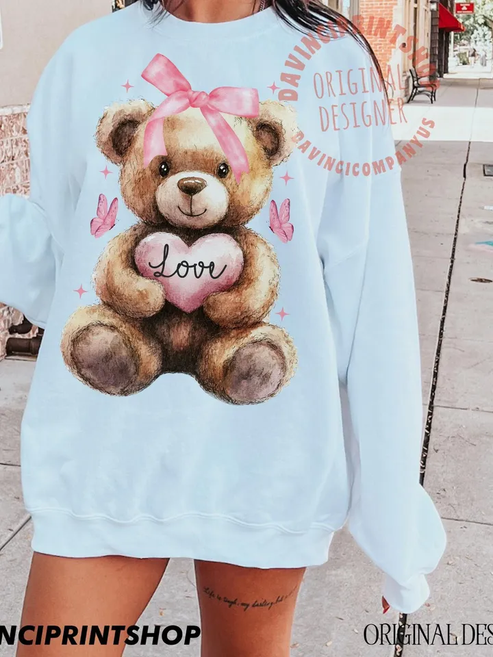 Valentine's Day Bear png, Valentines Day png, Cute Valentines png, Pink Valentine png, Love Png, Coquette Valentines Day Png, Sublimation