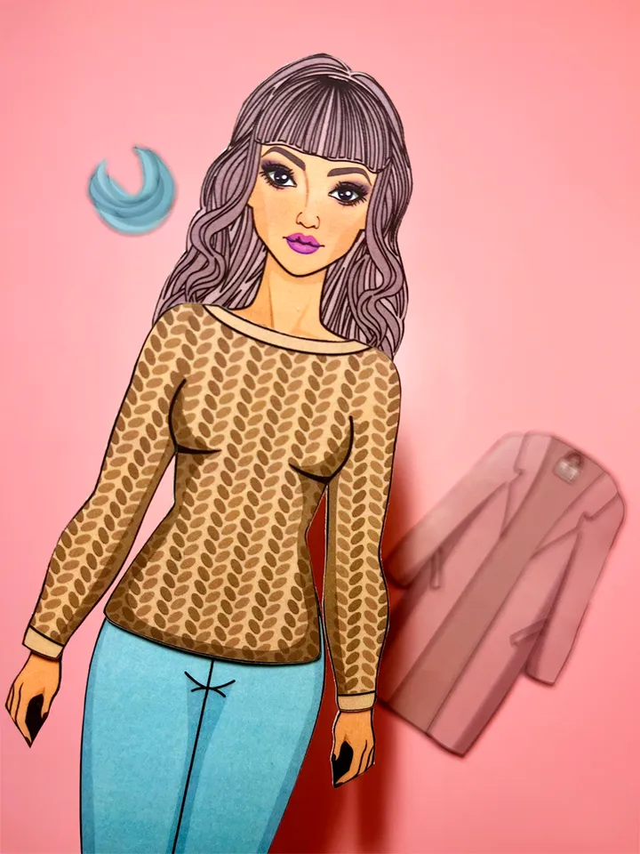 Paper doll in spring clothes