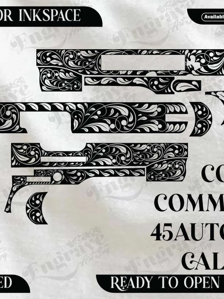 COLTS COMMANDER MODEL 45 Automatic Caliber Design,lasercut,laserengraving,fiberlaser,engravingfiles