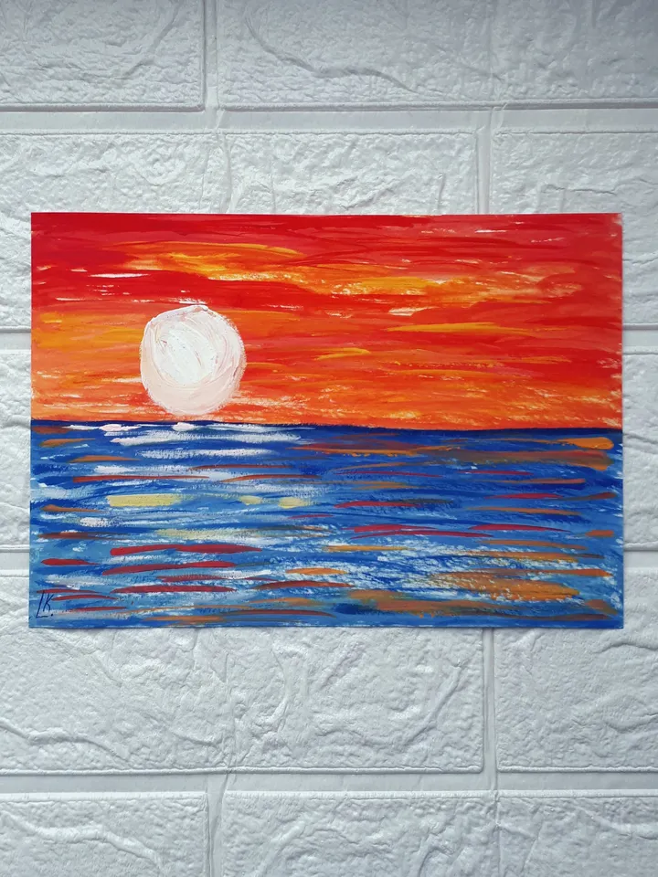 Sunset Miniature #1, Seascape Painting