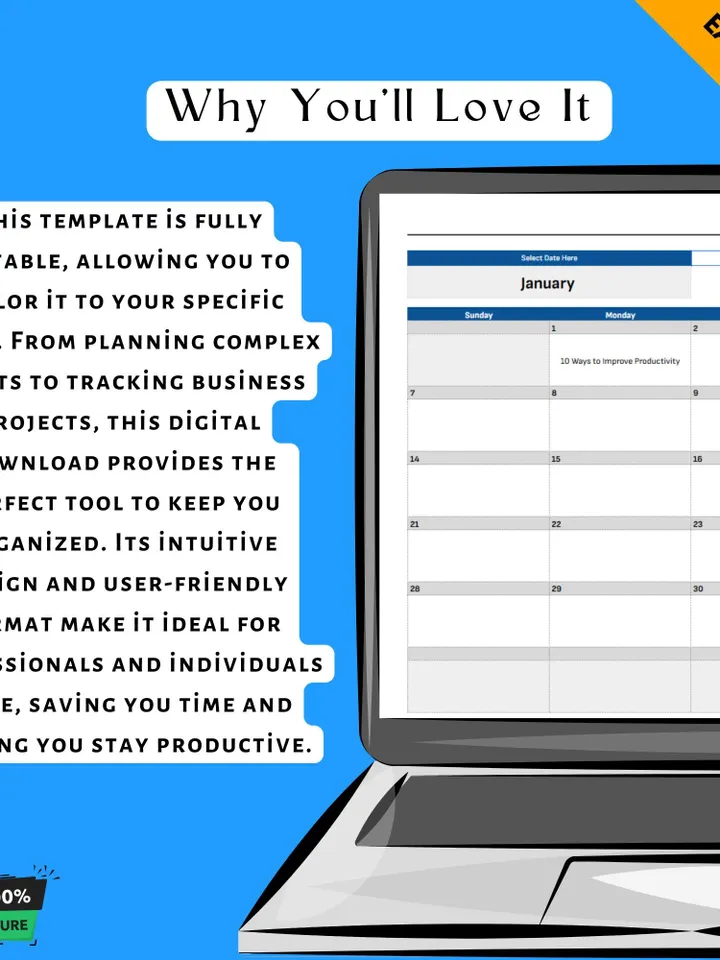 Blank Content Calendar Template, Undated Social Media Planner, Google Sheets Editorial Schedule, Digital Marketing Organizer