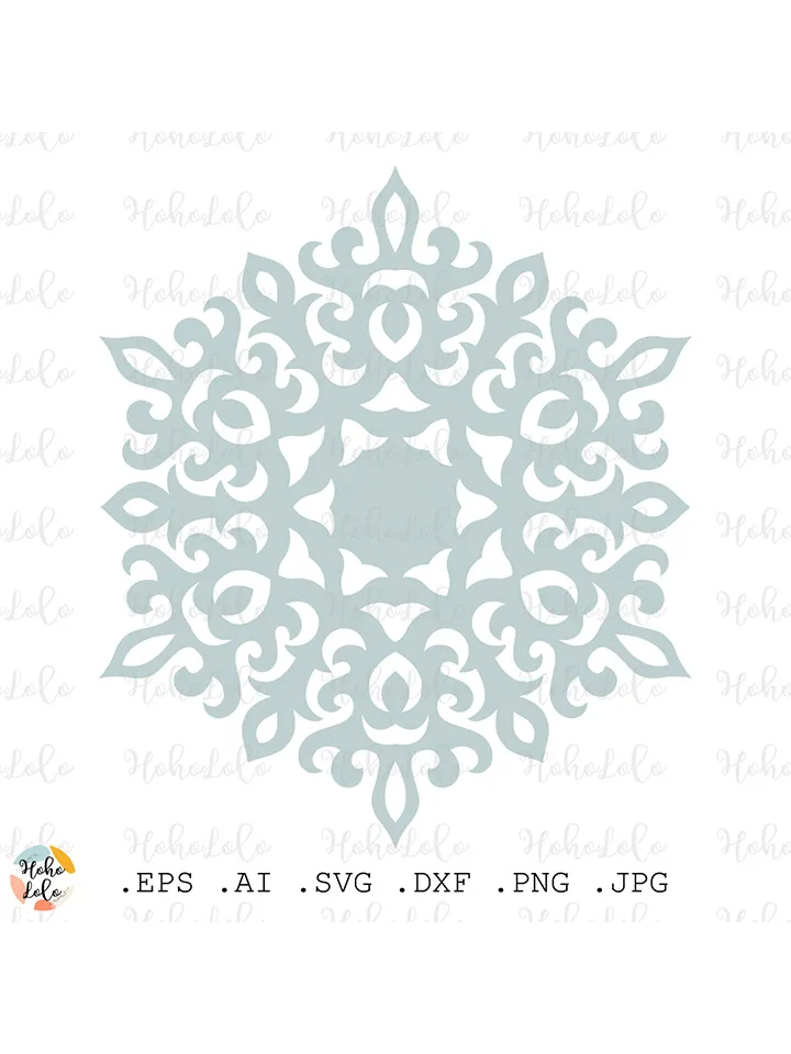 Snowflake Svg, Snowflake Silhouette, Snowflake Cricut, Snowflake Template Dxf, Snowflake Clipart Png
