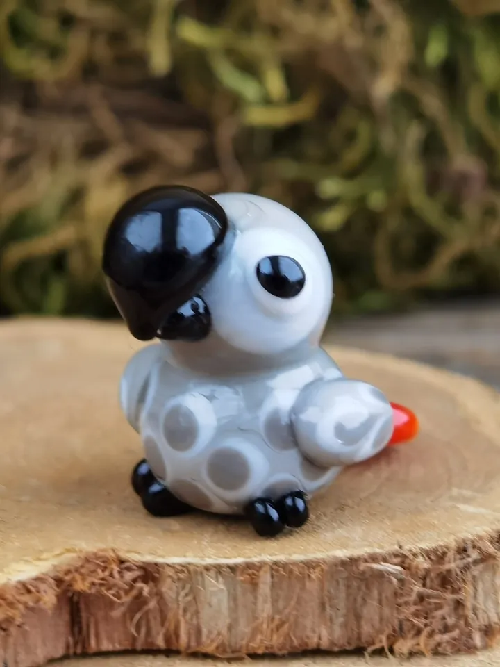 GLASS FIGURINES African grey Parrot figurine Miniature parrot figurine Glass parrot Terrarium figurines Tiny bird Glass bird ornaments