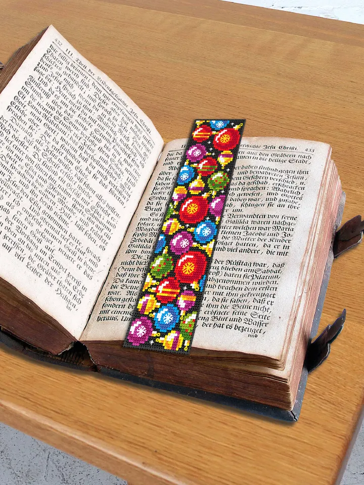Holiday bookmark cross stitch pattern download PDF Christmas ball cross stitch Christmas handmade bookmark, Embroidery bookmark pattern #B93