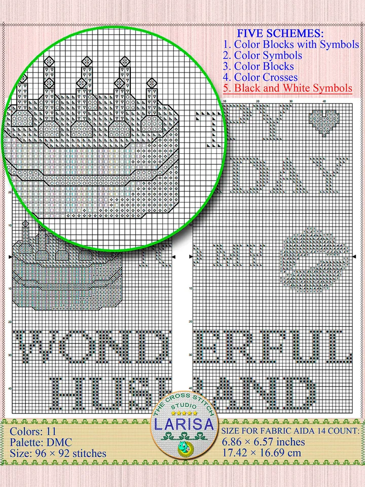 Happy Birthday To My Wonderful Husband Cross Stitch Pattern