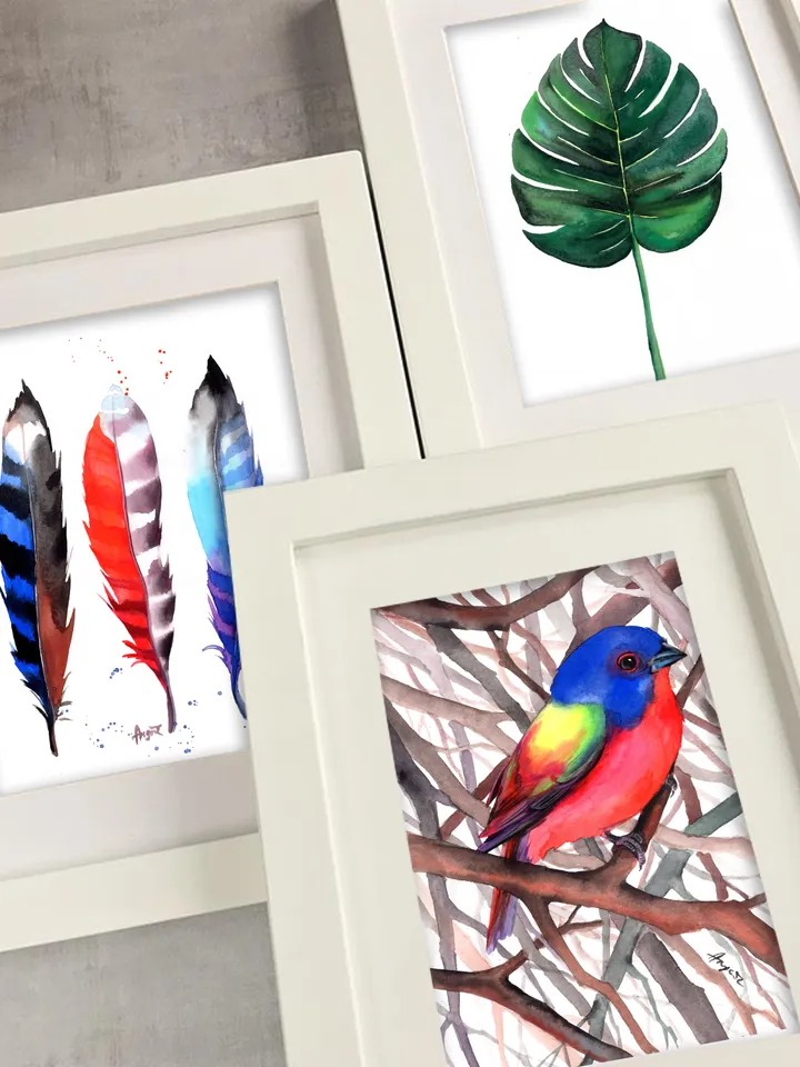 Original watercolor bird , birds painting, wall decor, birds lover gift, 8x11 in handmade art by Anne Gorywine