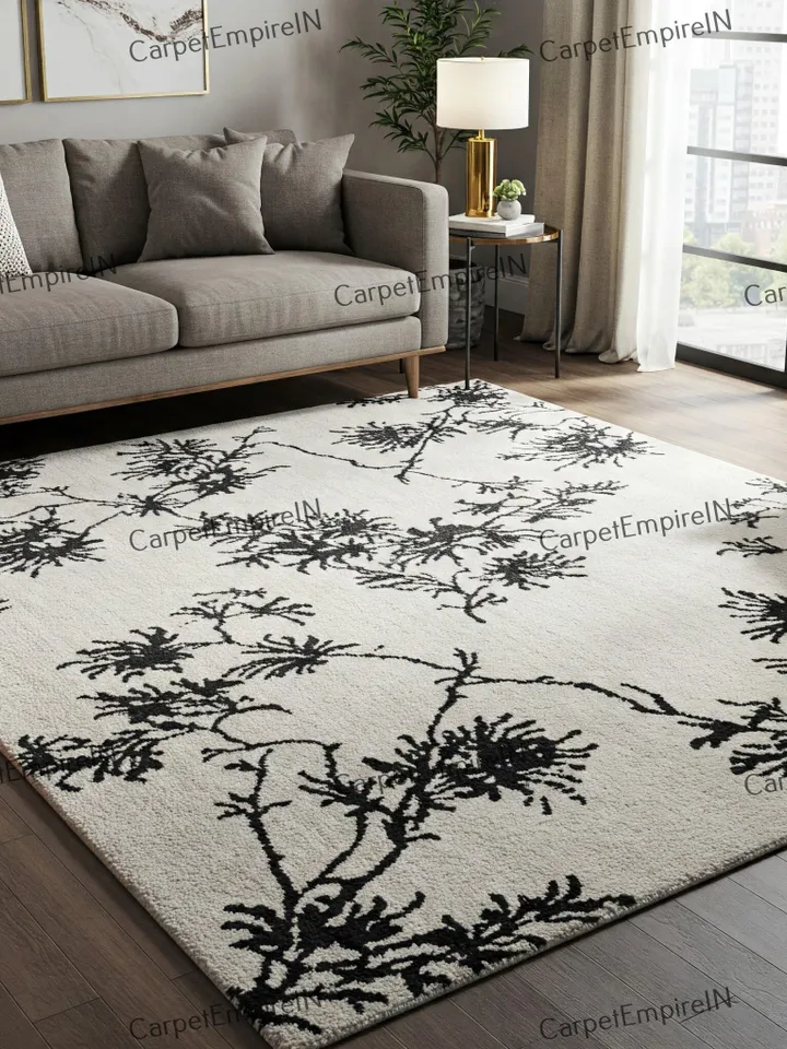 8x10 Floral Rug, Hand-Tufted Area Rug – Soft Plush, Organic Shape, Earthy Tones – Available in Multiple Size 4x6,5x7,6x9,8x10,9x12,10x14....