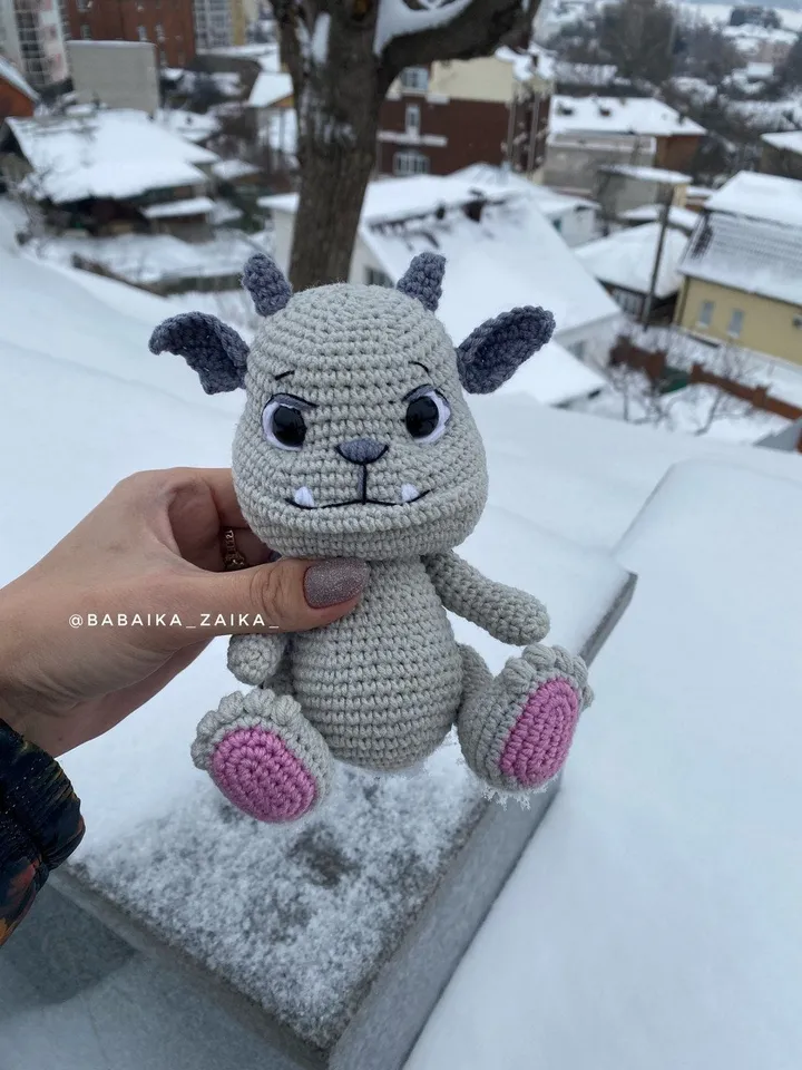 PDF Crochet Gargoyle Pattern, Amigurumi Gargoyle, Crochet Halloween Pattern, Amigurumi Dragon, Amigurumi animal, Crochet animal