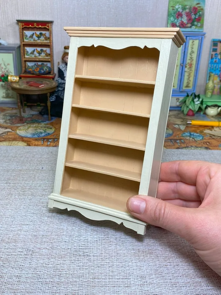 Bookcase for a doll. miniature dollhouse. 1:12. Furniture for dolls.