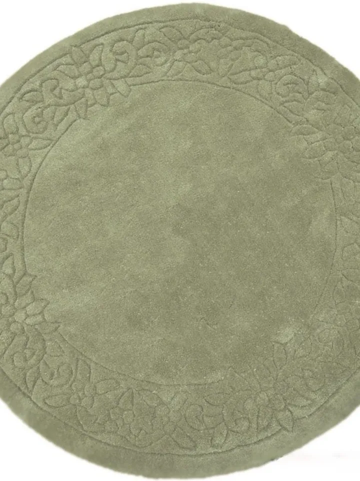 Buy Fade Green Hand Tufted | Circle Shape Rug 100% Wool For Kids Room | Living Room | Bed Room In Any Size 4x4,5x5,6x6,8x8,9x9,10x10