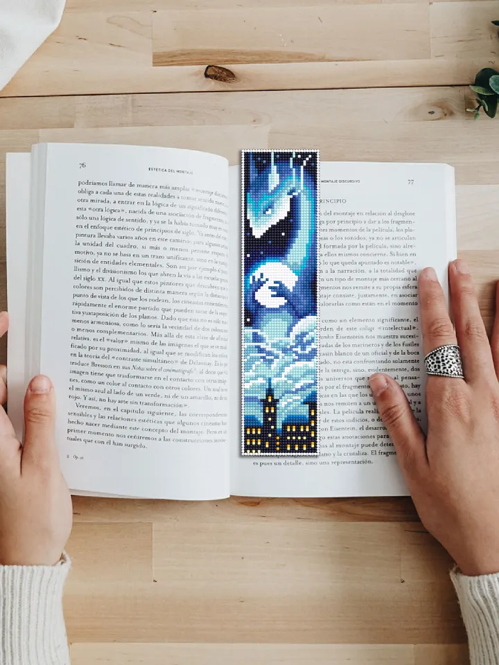 Dragon bookmark set cross stitch pattern download PDF Chinese cross stitch Fantasy dragon embroidery Moon cross stitch Digital bookmark #B50