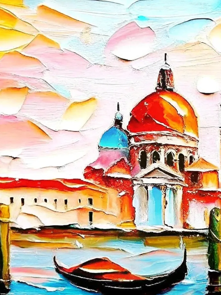 Venice Painting Italy Original Fine Art Cityscape Impasto Oil Wall Art Grand Canal Artwork Travel Gifts Impressionist Art by ArtProkopaloSv