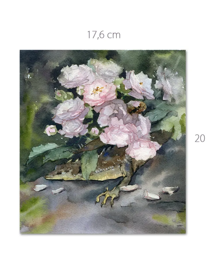 Little dragon painting Original fantasy art by Yulia Evsyukova