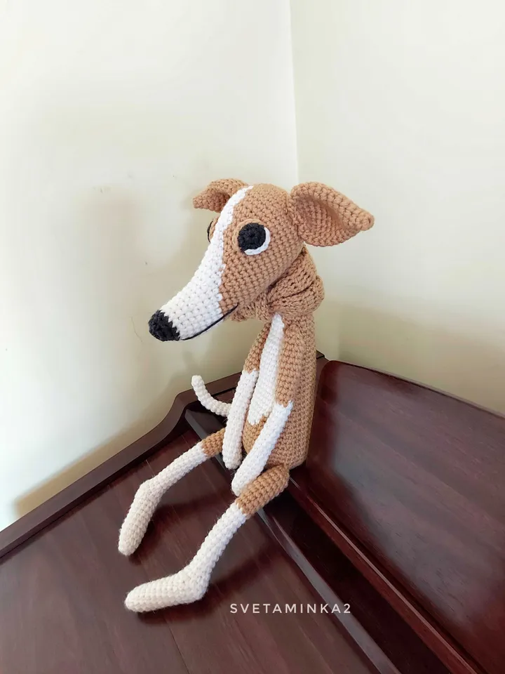 Greyhound Dog Crochet Pattern Amigurumi, Whippet, Italian Greyhound, Galgo, Sighthound, Lurcher. Digital Download. PDF.