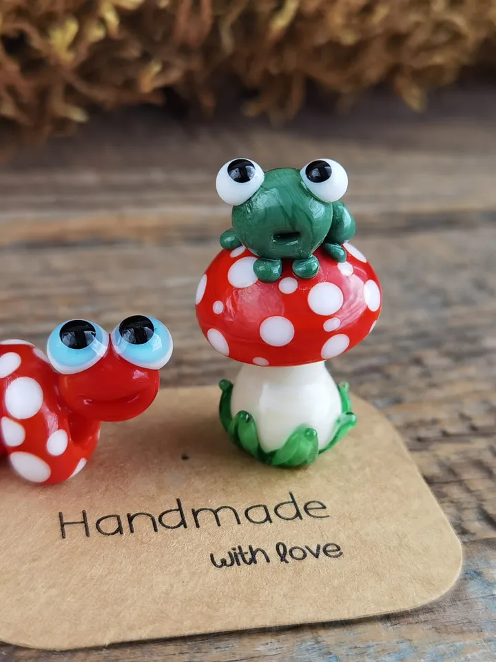 AQUARIUM DECORATION Mushroom figurine Aquarium decor Aquarium figurine Aquarium gifts Aquarium ornament Glass toadstool miniature