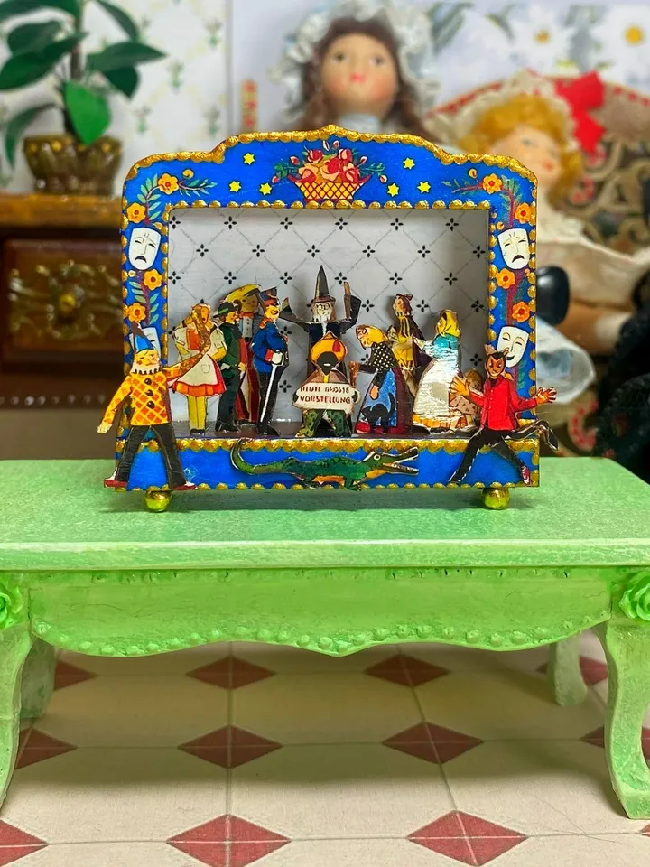Puppet theater. 1:12. Theater for a dollhouse. Handmade.