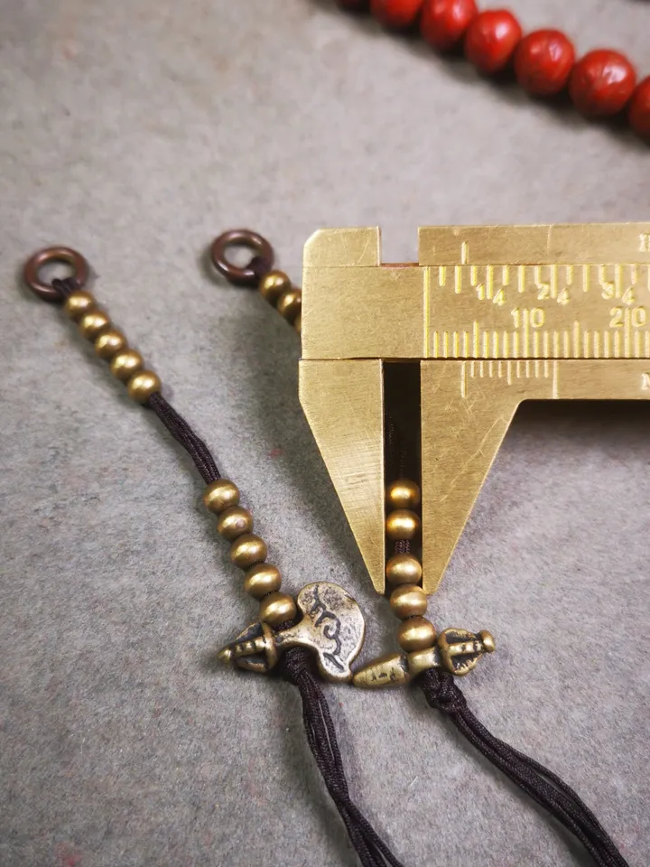 Gandhanra Handmade Tibetan Buddhist Mala Counters,Prayer Bead Counters,with Kartika and Kila Pendant,Made of Brass,Small Size 4mm