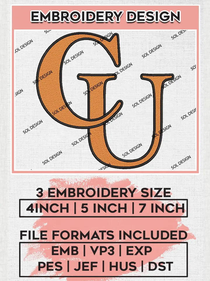 NCAA CU Fighting Camels Team Logo Embroidery Design Files, NCAA Campbell Fighting Camels Machine Embroidery, NCAA Teams, Game Day, 3 sizes, NCAA Machine embroidery designs, Digital Download